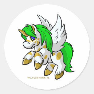 Island Uni vliegt over Mystery Island Ronde Sticker