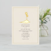 Island Wedding Off White Cream Folie Uitnodiging (Staand Voorkant)