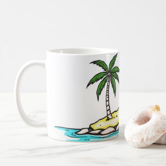 Island with Palm Trees Mug (Avec donut)