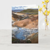 Islande - Carte de vacances/vœux personnalisée (Fleur jaune)