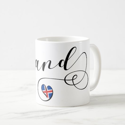 Islande Ísland Heart Mug (Devant droit)