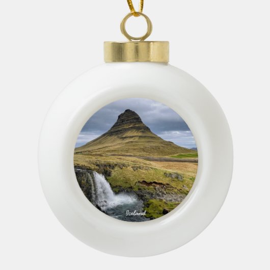 Islande nature - ornement de noël de bal en cérami (Devant)
