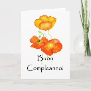 Islande Poppies Carte Anniversaire - Salutation it