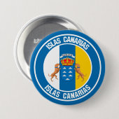 Islas Canarias Round Emblem Ronde Button 7,6 Cm (Voorkant /achterkant)