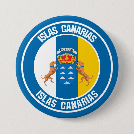 Islas Canarias Round Emblem Ronde Button 7,6 Cm (Voorkant)
