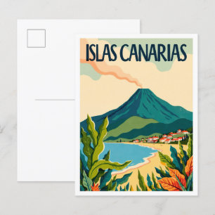 Islas Canarias Spanje  Illustratie Reizen Briefkaart