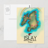 Islay, Hébrides intérieures, carte de l'écosse art (Devant / Derrière)