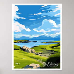 Isle Colonsay Scotland Travel  illustratie Poster
