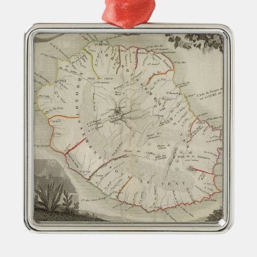 Isle De La Reunion Metalen Ornament (Voorkant)