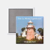 Isle La Motte Lighthouse, Vermont Magnet Magneet (Voorkant / Achterkant)