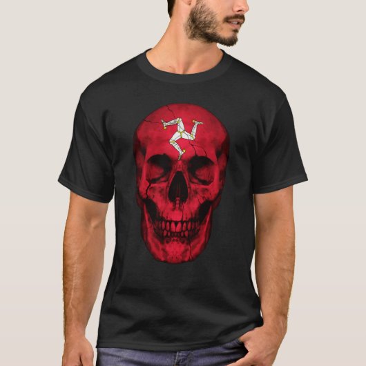 Isle Of Man Flag Skull Manx Roots Proud Patriotic T-shirt (Voorkant)