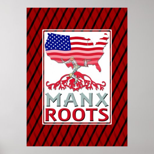 Isle of Man Manx American Artwork Poster (Voorkant)