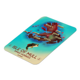 Isle of Mull Inner Hebrides Scotland Map. Magneet