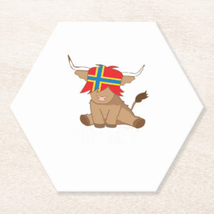 Isle of Orkney vlag cadeau Schotse hoogland koe cu Kartonnen Onderzetters