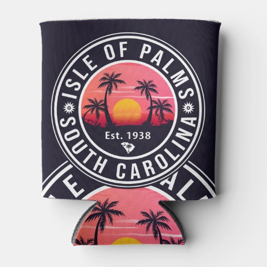 Isle of Palms Florida Retro Sunset Souvenir Blikjeskoeler (Voorkant)