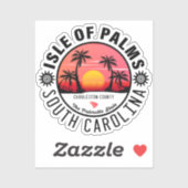 Isle of Palms SC Retro Sunset Souvenirs 60s Sticker (Vel)