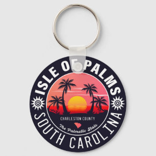 Isle of Palms SC Retro Sunset Souvenirs 80s Sleutelhanger