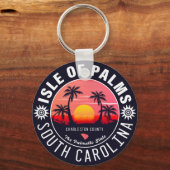 Isle of Palms SC Retro Sunset Souvenirs 80s Sleutelhanger (Achterkant)