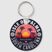 Isle of Palms SC Retro Sunset Souvenirs 80s Sleutelhanger (Achterkant)