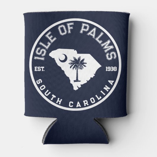Isle of Palms South Carolina Flag Map Navy Blikjeskoeler (Voorkant)