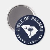 Isle of Palms South Carolina Flag Map Navy Magneet (Voorkant / Achterkant)