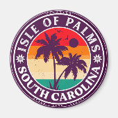Isle of palms South Carolina Retro  80 s Magneet (Voorkant)