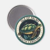 Isle of Palms South Carolina Turtle Badge Magneet (Voorkant / Achterkant)
