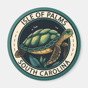 Isle of Palms South Carolina Turtle Badge Magneet