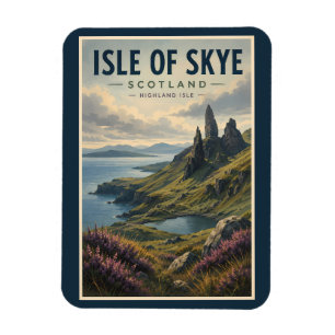 Isle of Skye Schotland Landschap Reis Kunst Retro Magneet
