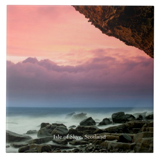 Isle of Skye, Schotland met label, Tegeltje (Voorkant)