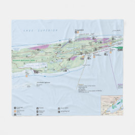 Isle Royale (Michigan) kaart fleece blanket