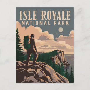 Isle Royale National Park Backpacken Reiskunst Feestdagenkaart
