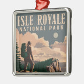 Isle Royale National Park Backpacken Reiskunst Metalen Ornament (Links)