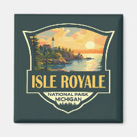 Isle Royale National Park Illustratie Retro Badge