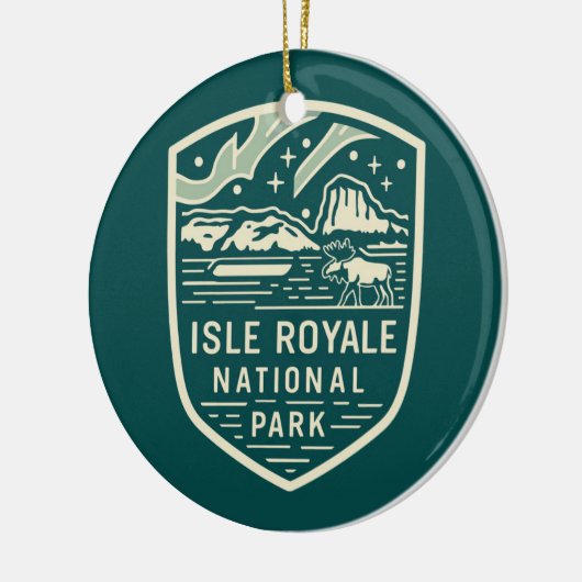 Isle Royale National Park Magical Night Embleem Keramisch Ornament (Links)