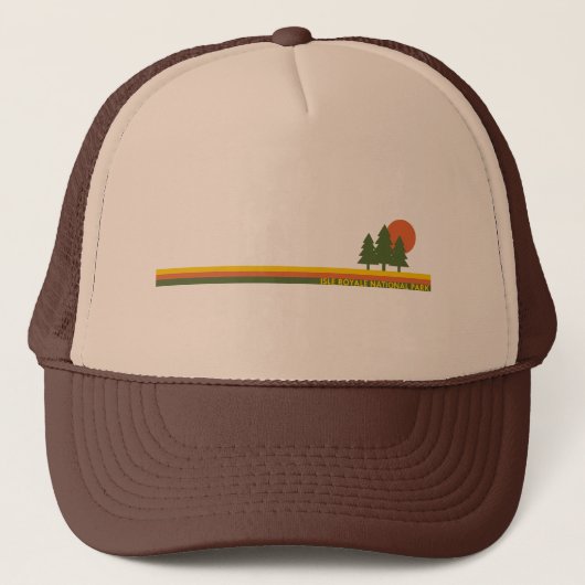 Isle Royale National Park Pine Trees Sun Trucker Pet (Voorkant)