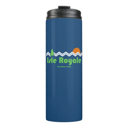 Isle Royale National Park Retro Thermosbeker (Voorkant)