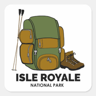 Isle Royale National Park rugzak Vierkante Sticker