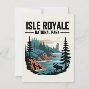 Isle Royale National Park Schilderachtig wildernis Briefkaart
