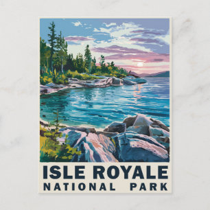 Isle Royale National Park Waterverf  Kunst Feestdagenkaart
