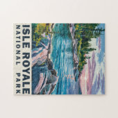 Isle Royale National Park Waterverf  Kunst Legpuzzel (Horizontaal)
