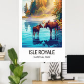 Isle Royale Travel Poster National Park Art (Thuiskantoor)