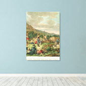 Islers en monumenten van Paaseiland Canvas Afdruk (Insitu (Houten vloer))