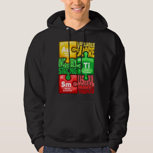 Ism Puzzle Chemistry Time Table Elements Autisme A Hoodie (Voorkant)