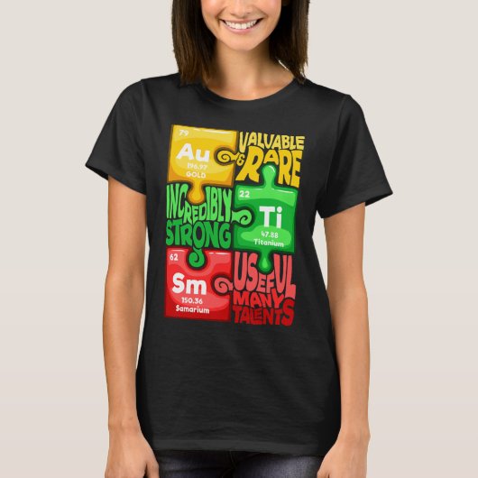 Ism Puzzle Chemistry Time Table Elements Autisme A T-shirt (Voorkant)
