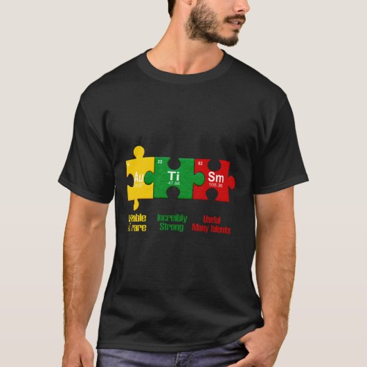 Ism Puzzle Chemistry Time Table Elements Autisme A T-shirt (Voorkant)