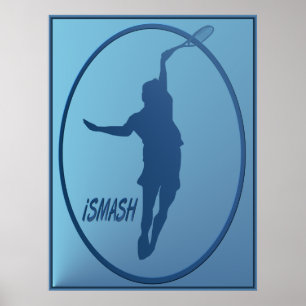iSMASH Tennis omlijst Poster