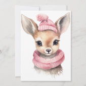 Isn’t She One Deer-ful First Birthday Invitation Kaart (Achterkant)