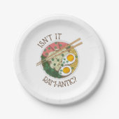 Isn't It Ram-antic Japans Eten Ramen Noedels Papieren Bordje (Voorkant)
