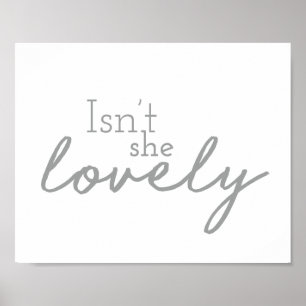 Isn't She Lovely Tekst Lettertype Babykamer Decora Poster